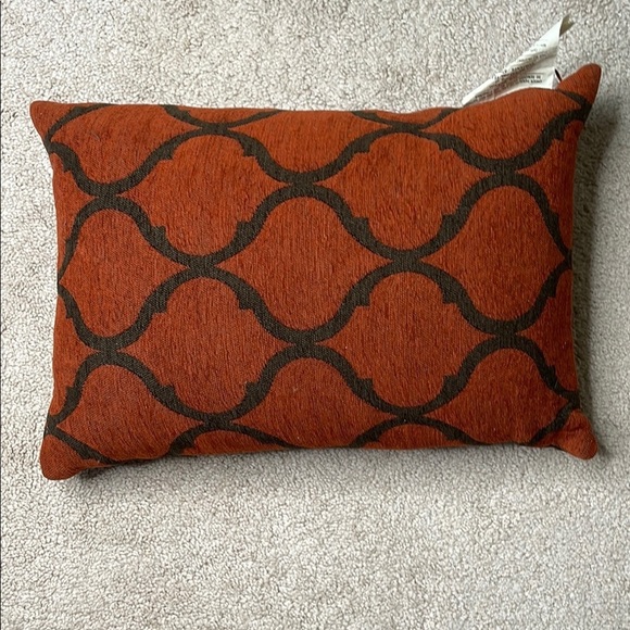 None Other - Bold Orange and Black Geometric Accent Pillow